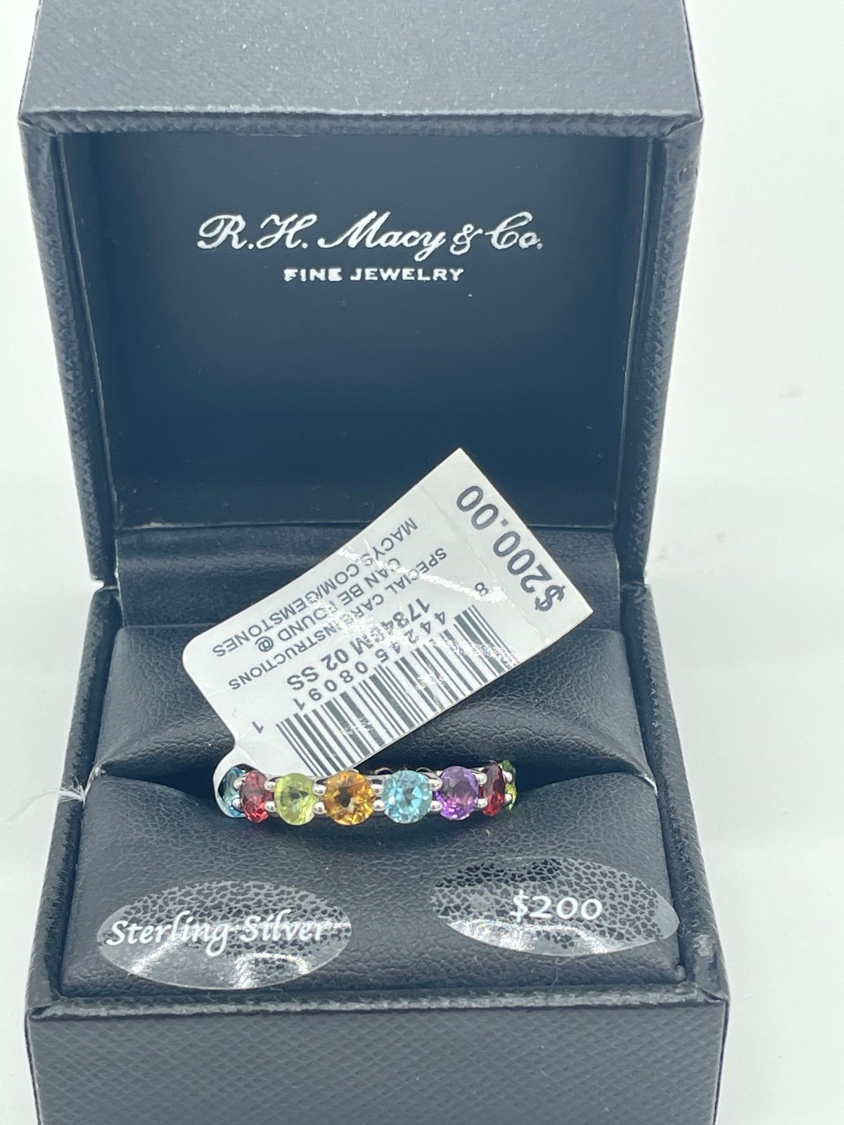 Multi Gemstone Ring in Sterling Silver
