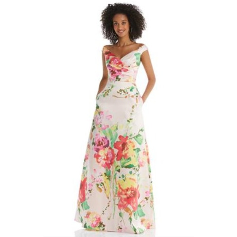 ALFRED SUNG Dress Size 24W NEW NWOT Pockets Pink V Neck Floral