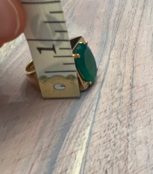 Genuine Green Onyx Yellow Gold Gent’s Ring