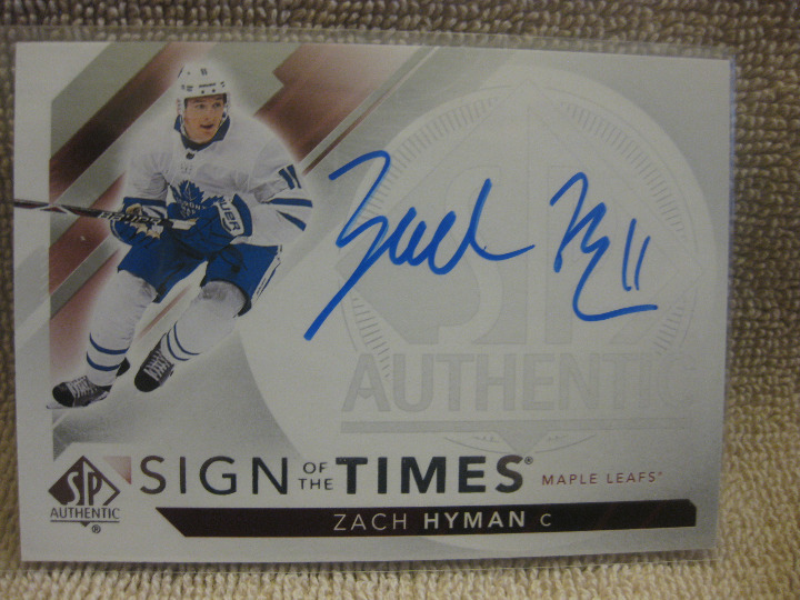 Zach Hyman #SOTT-ZH Auto 2017-18 SP Authentic Sign of the Times Auto Mint card