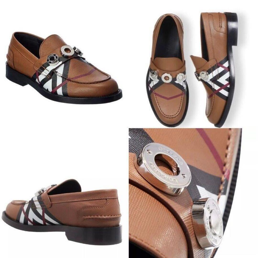 Excellent Condition, Tag Included, Burberry Loafers, Brown