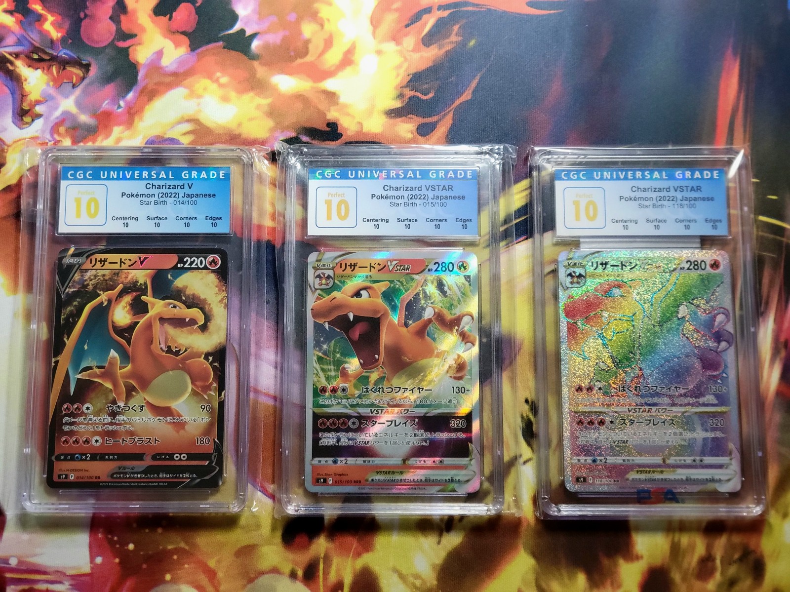 Pokemon Charizard CGC PERFECT 10 - Set V/VStar/Rainbow VStar