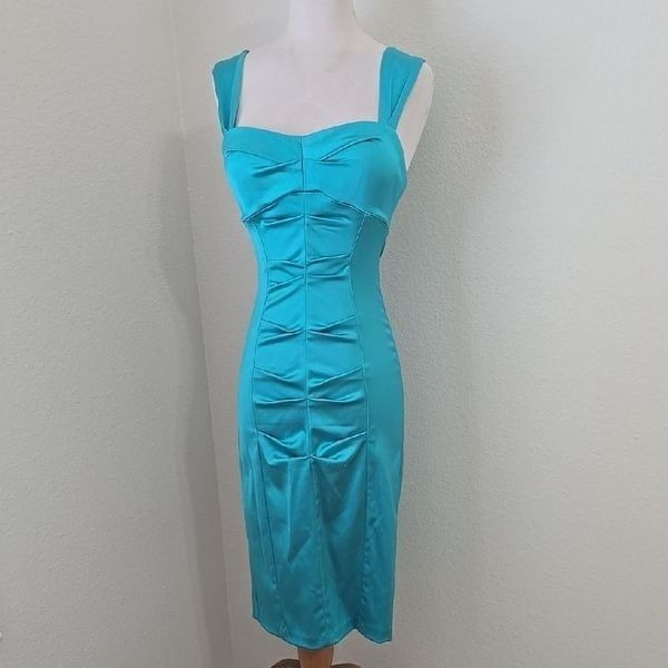 CACHE VINTAGE Sheath Dress Sweetheart Neckline Midi