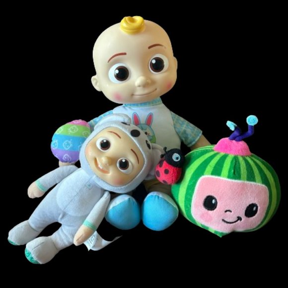 Cocomelon Talking JJ Easter Set of 3 Plush Preschool Pretend Sizes 13 / 9 / 7