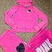 VS PINK vintage heart zip jacket sweat boyfriend pants hoodie outfit set