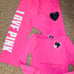 VS PINK vintage heart zip jacket sweat boyfriend pants hoodie outfit set