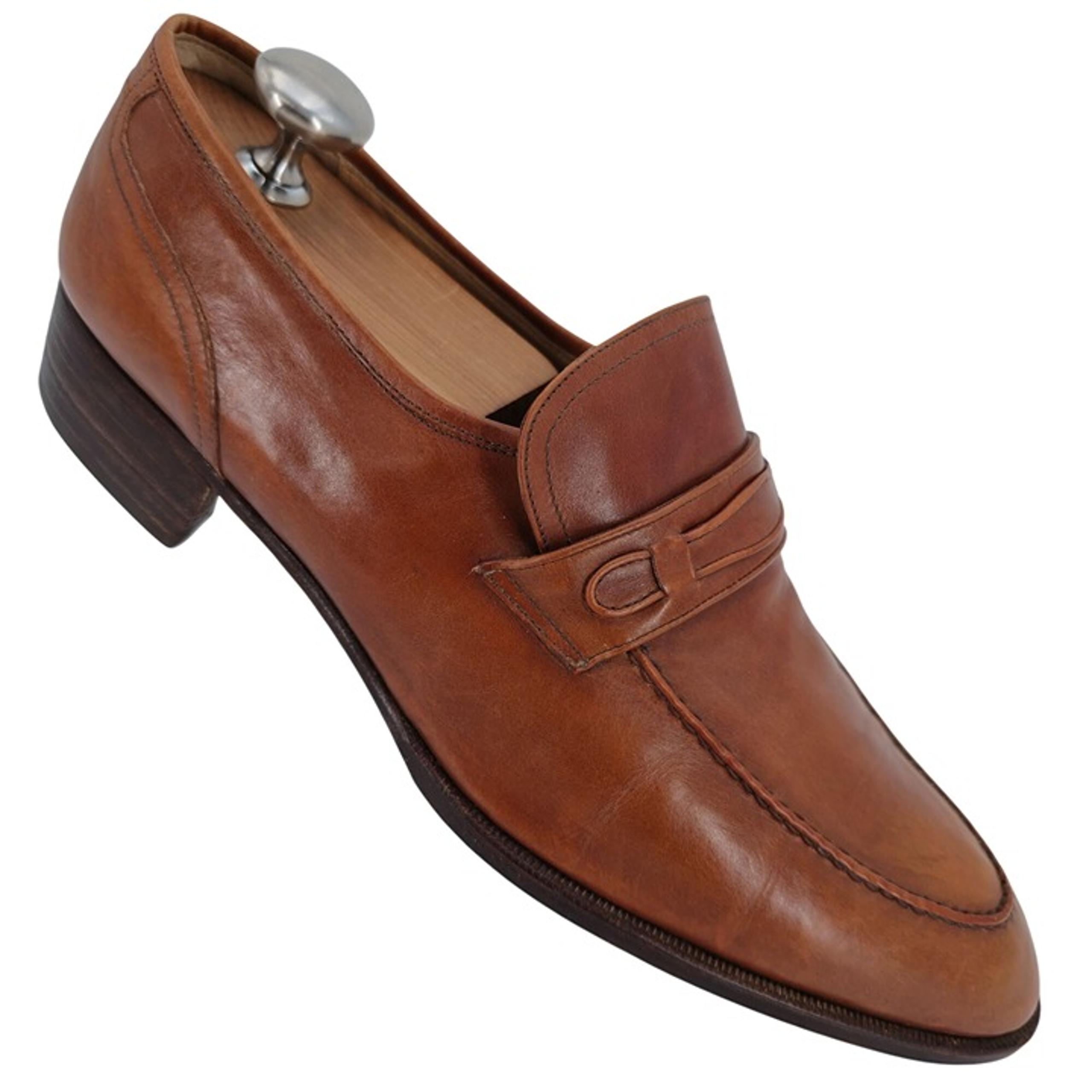Vintage Bally Italy Brown Leather Dress Shoes Mens size 9 Classic Penny Loafers