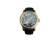 NEW Jeanneret Automatic Skeleton Women's Watch Analog Rose Gold Leather Stars