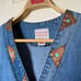 Sundance Vintage Denim Wear Vest Metallic Southwest Pockets Cotton Women's Large