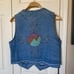 Sundance Vintage Denim Wear Vest Metallic Southwest Pockets Cotton Women's Large