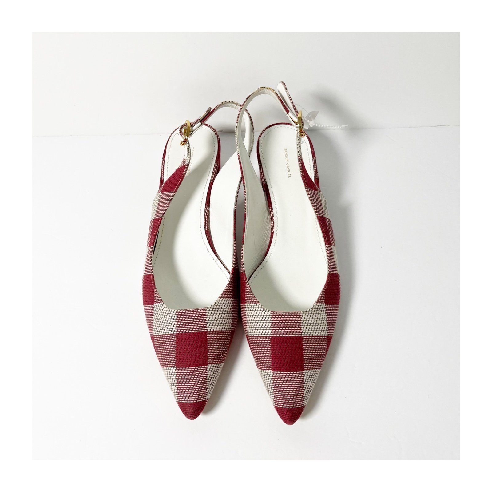 Mansur Gavriel Red Gold White Size 40 Heels Italy Shoes