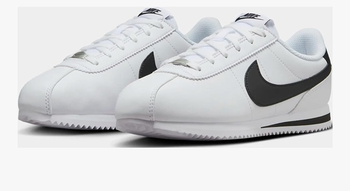 Nike Cortez Big Kids' Shoes (White/Black) GUC Size 4Y