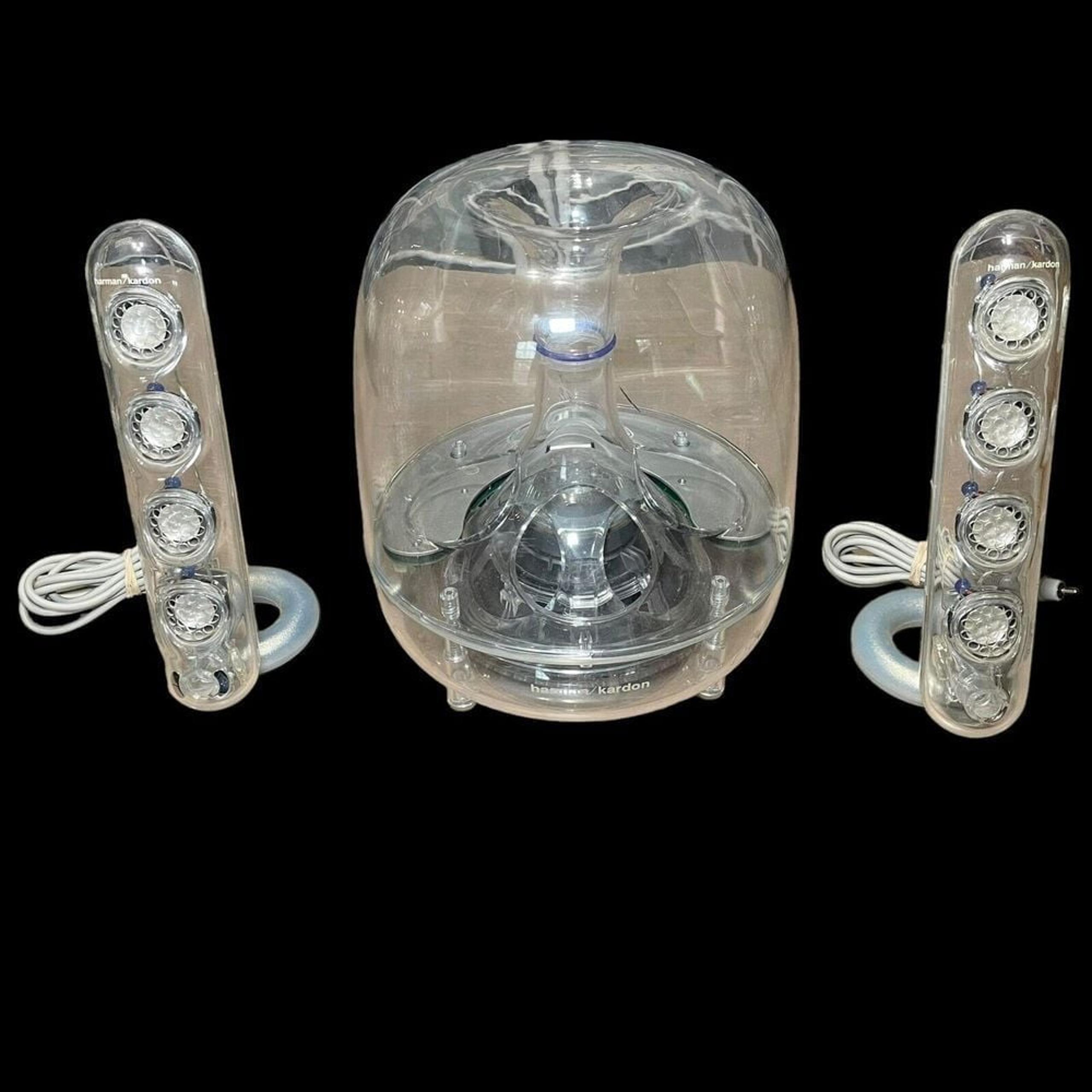 HARMAN KARDON Stereo SoundSticks II Sub / Side Speakers NO POWER CABLE UNTESTED