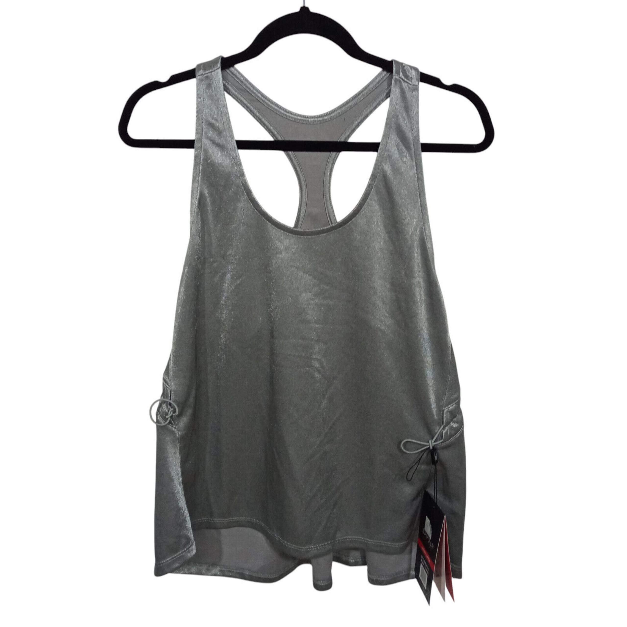 Spyder Womens Tank Top Size L Gray Racerback Athletic Active Gym Running