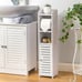 Toilet Paper Holder Stand: Bathroom Storage Cabinet Beside Toilet
