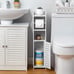 Toilet Paper Holder Stand: Bathroom Storage Cabinet Beside Toilet
