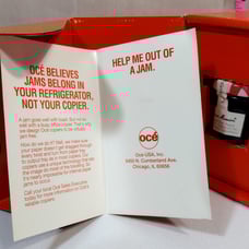 VINTAGE OCE' PRINTER ADVERTISING SALESMAN STRAWBERRY JAM GIFT PRODUCT