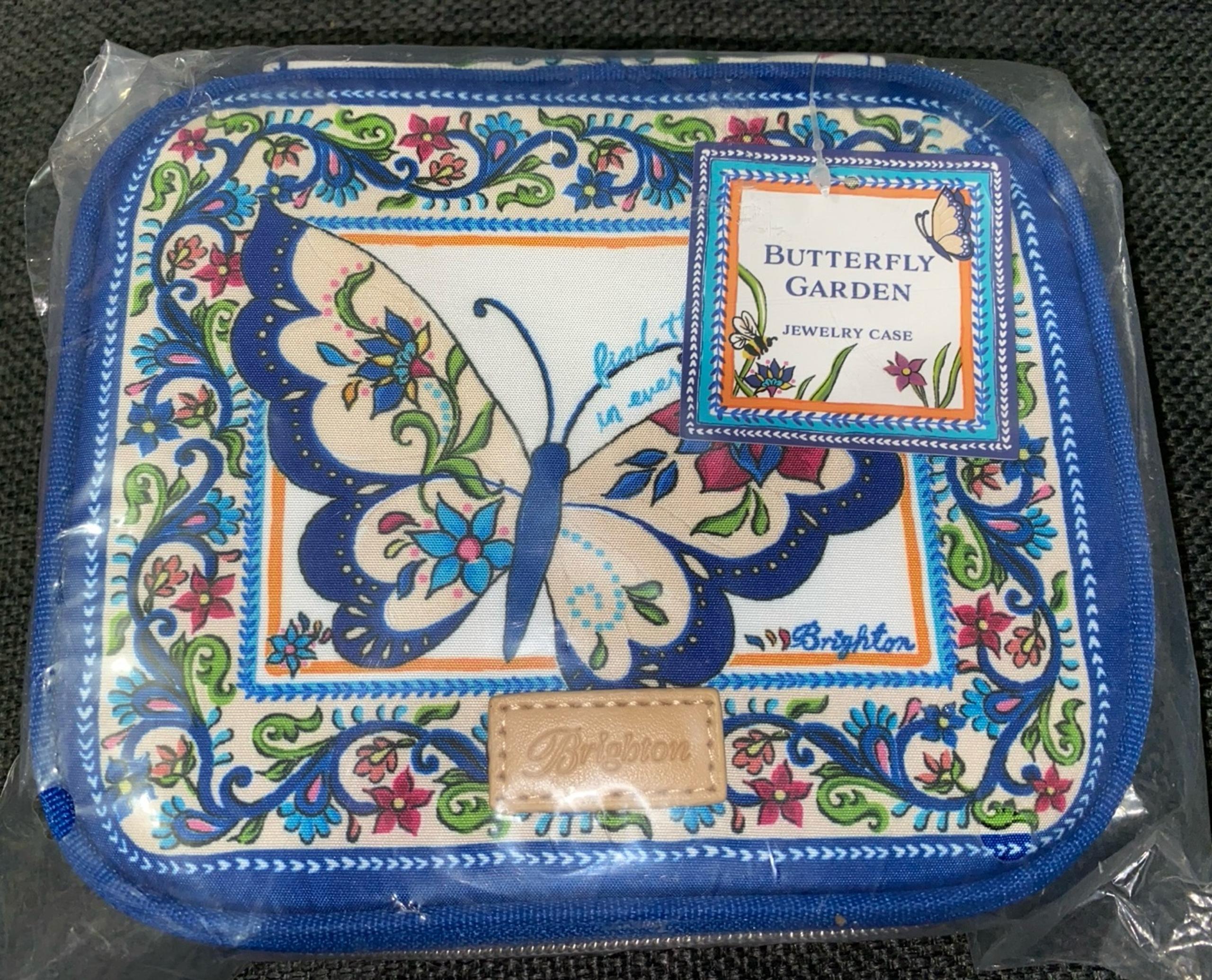BRIGHTON BUTTERFLY GARDEN TRAVEL JEWELRY CASE MULTICOLOR CASE BRAND NEW