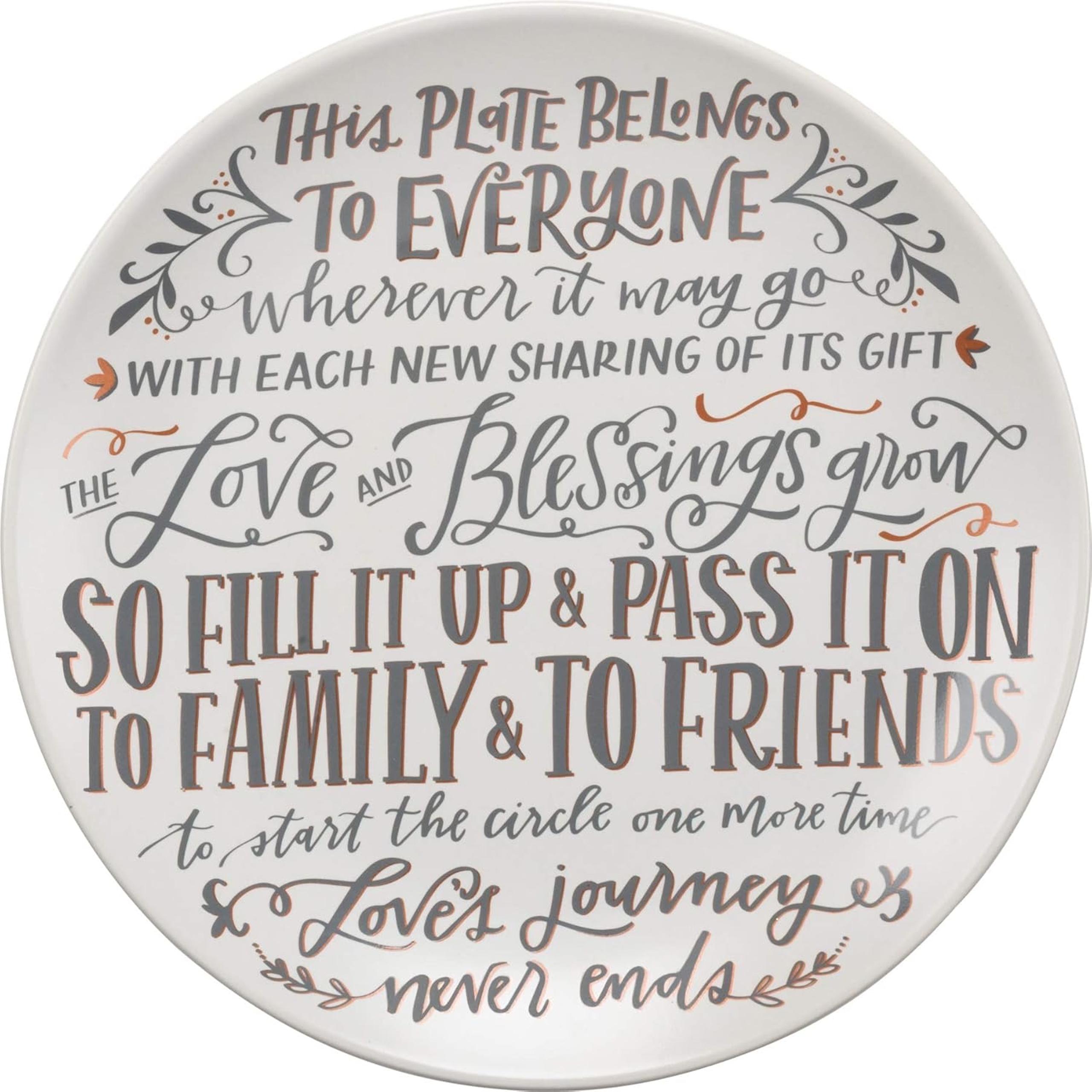 NWT Sharing Giving Stoneware Gifting Plate