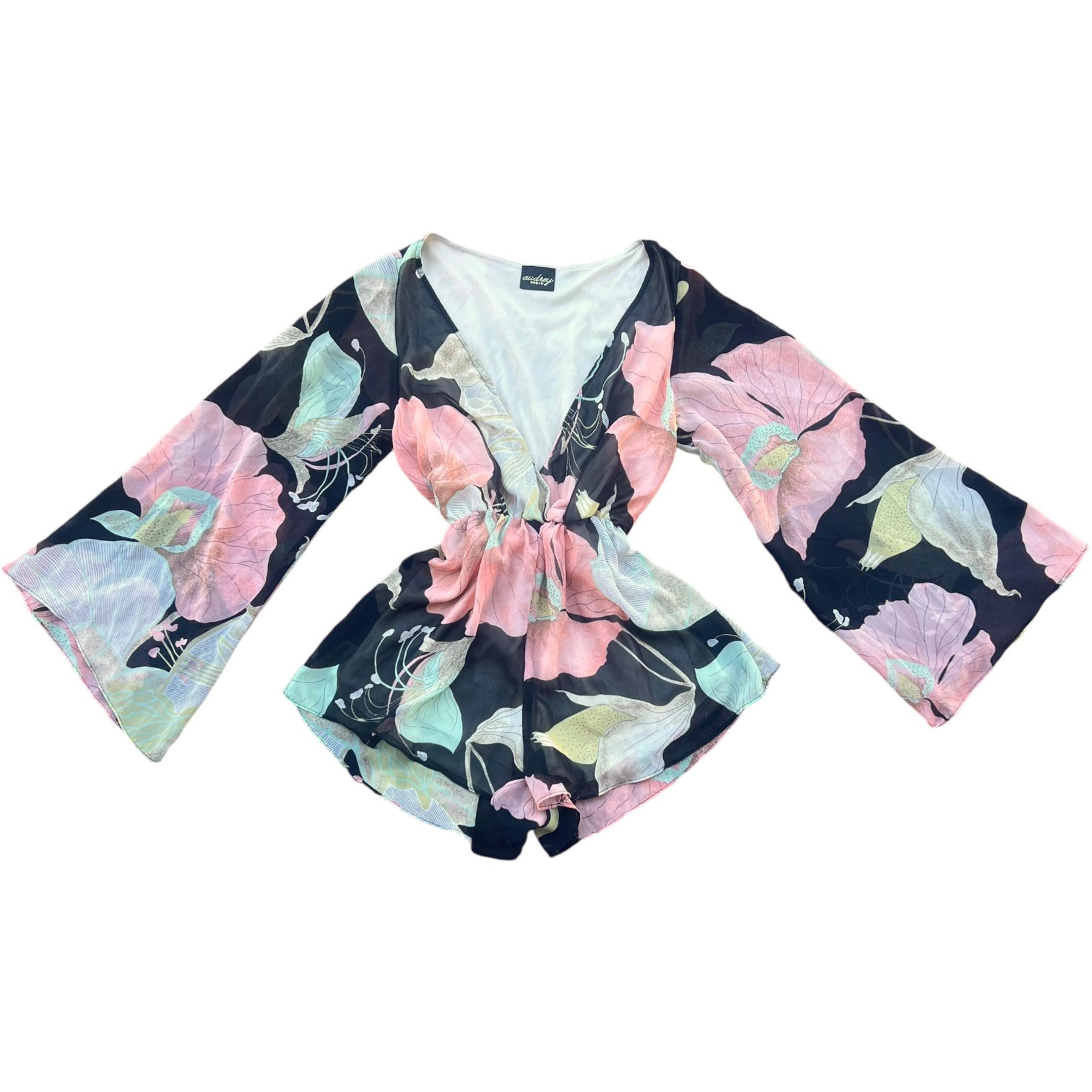 Floral Bell Sleeve Audrey 3+1 Romper