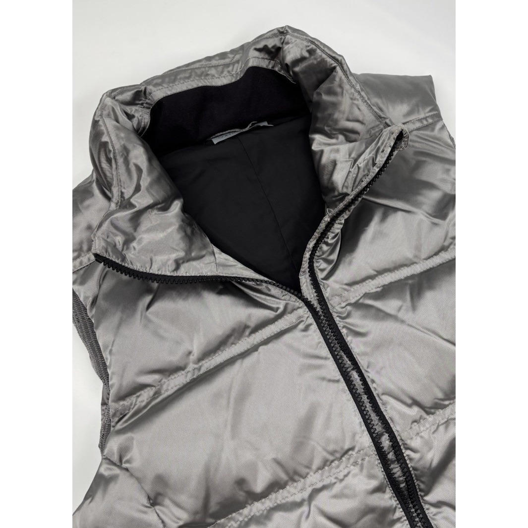 Athleta Women's M Goose Down Metallic Puffer Nylon Full Zip Vest