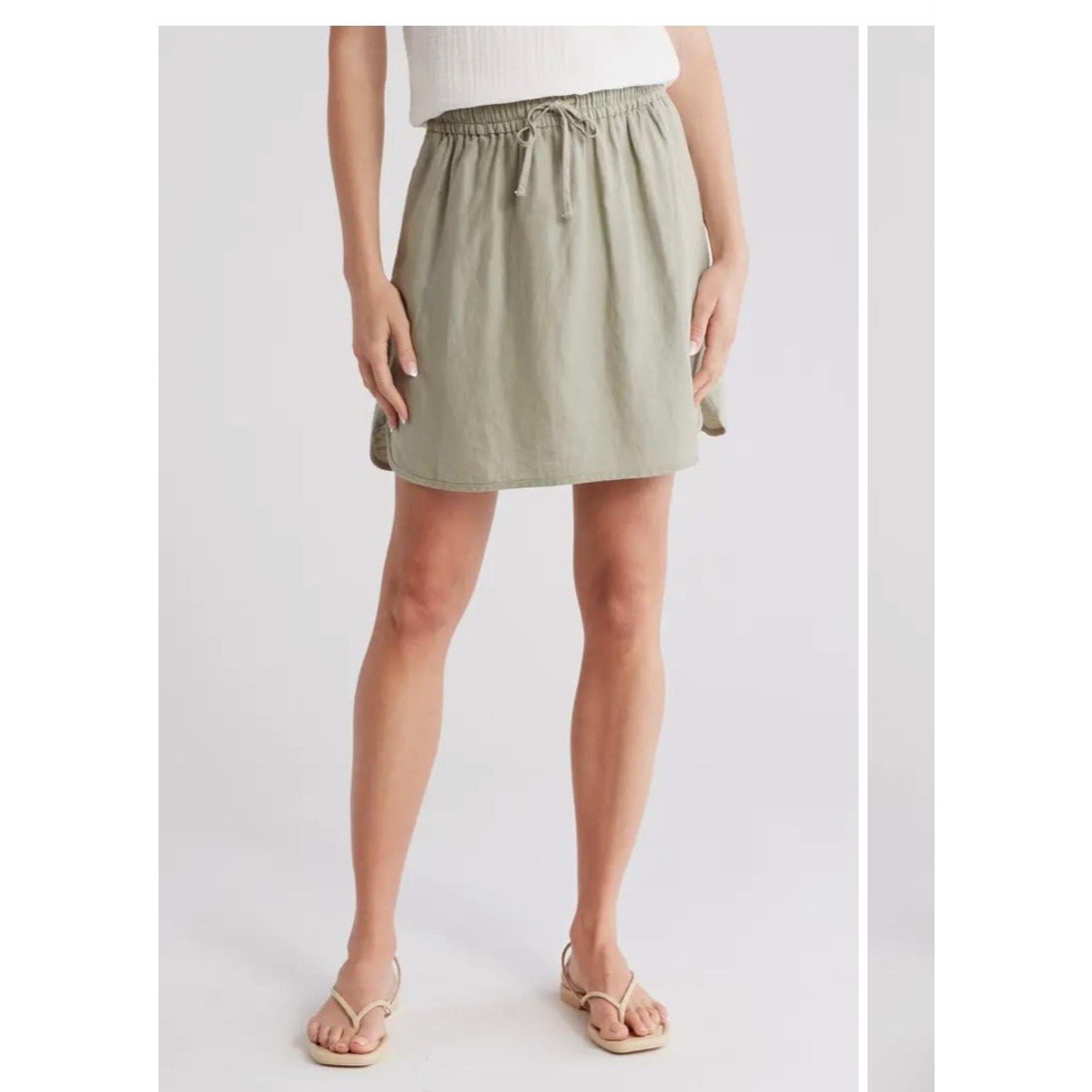 NWT MADEWELL CURVED HEM LINEN BLEND SKIRT WOMEN'S SIZE XS