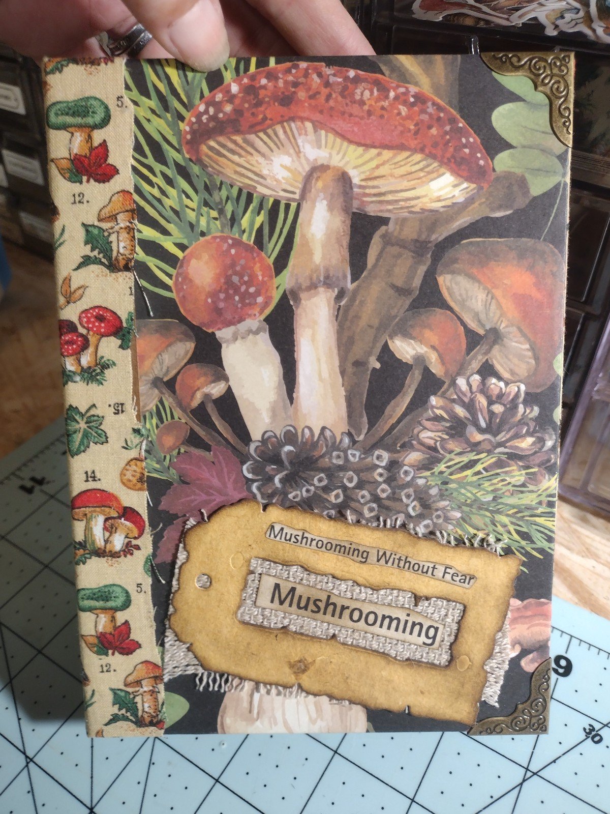 Mushroom trifold Junk Journal