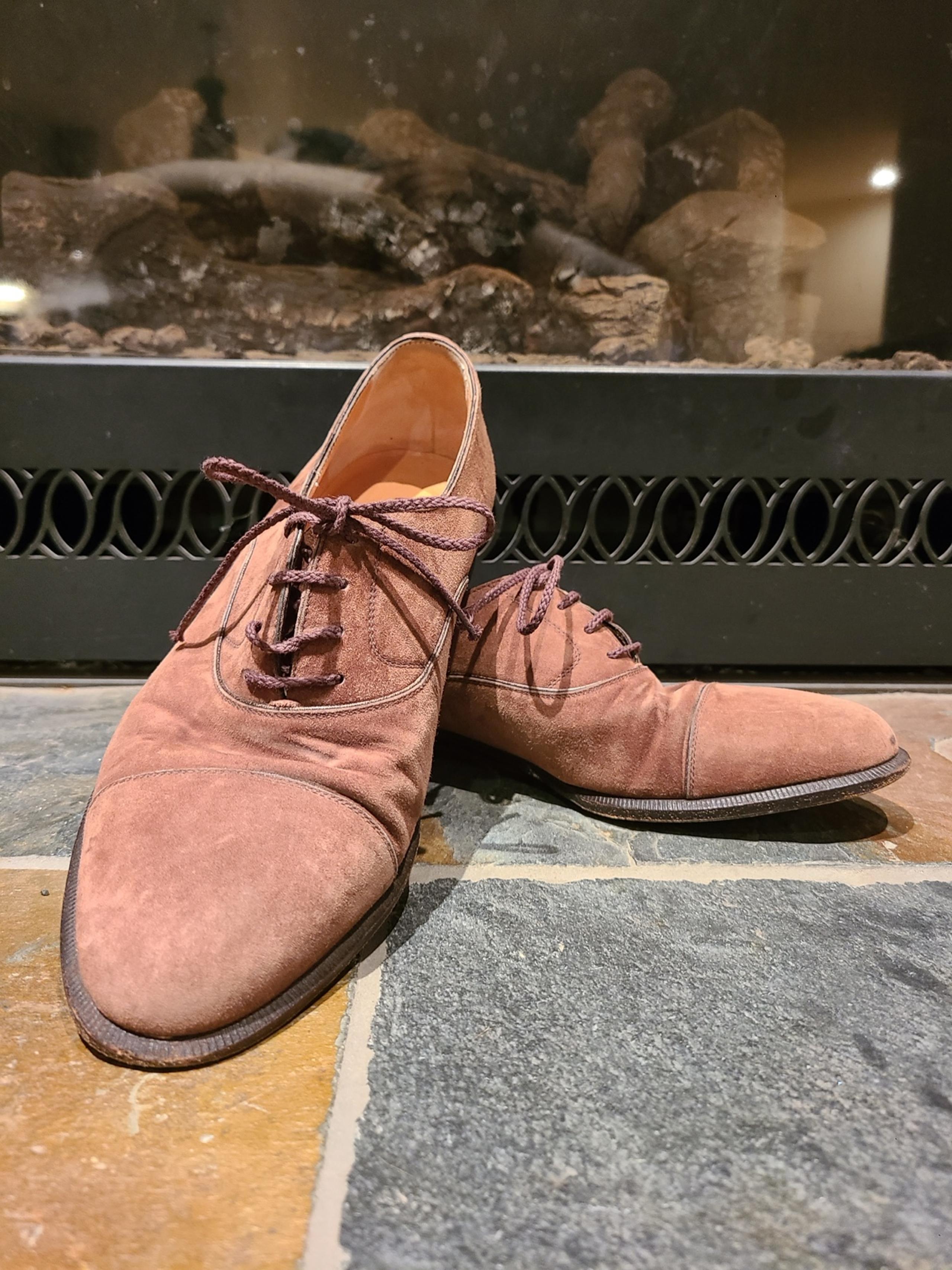 A Testoni Leather Suede Oxfords Made in Bologna Italy