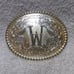 Montana Silversmiths Letter W Silver Gold Flowers Stud Edge Great Vintage Shape
