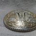 Montana Silversmiths Letter W Silver Gold Flowers Stud Edge Great Vintage Shape