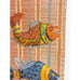 Woven Bamboo Hand Carved Painted Fish Wall Art Decor Multicolor India