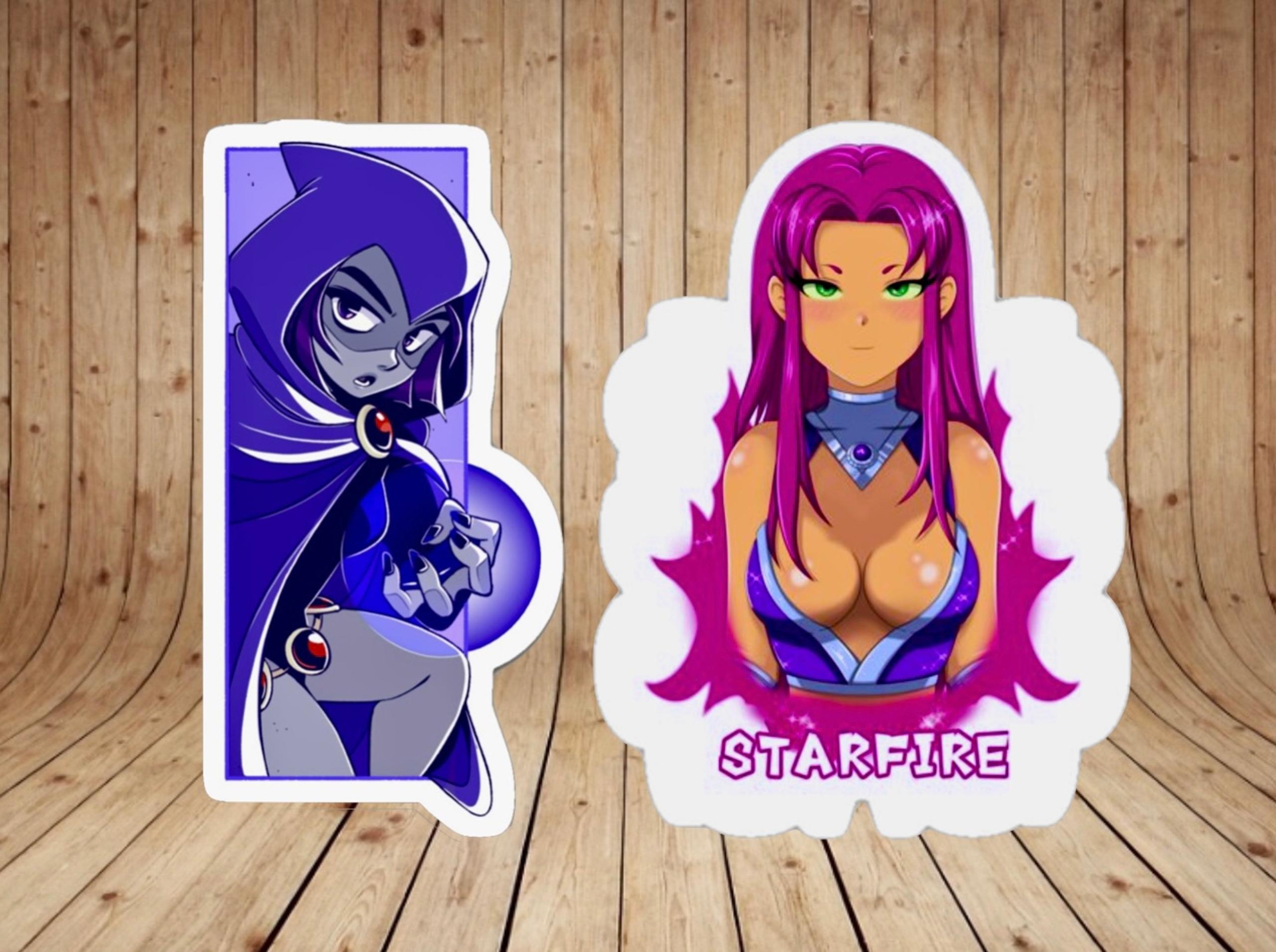 (2pcs) Raven & StarFire Teen Titans STICKERS