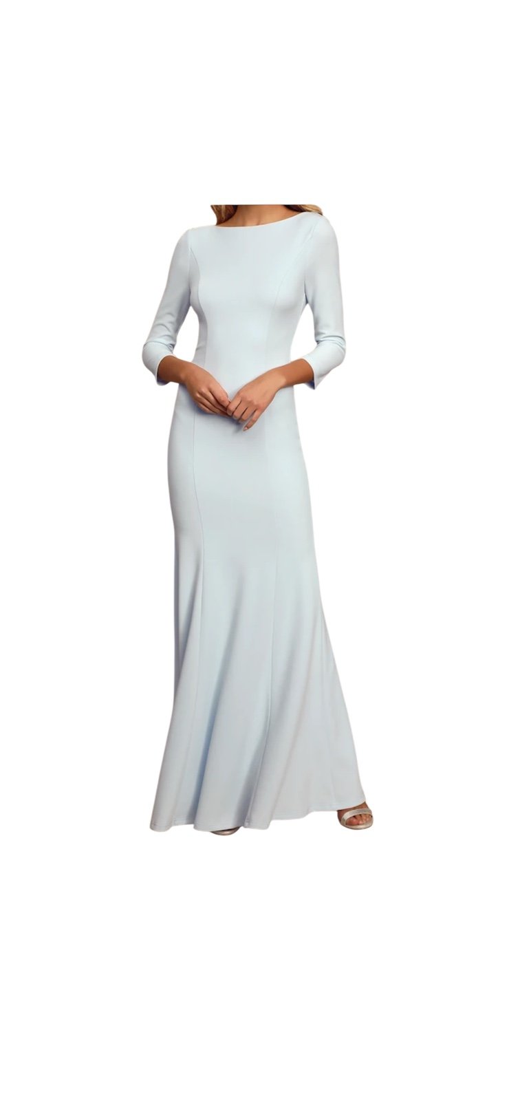 Glamour Galore Ice Blue Button Back Maxi Dress