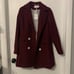 Haute Edition Double Breasted PeaCoat Maroon Medium