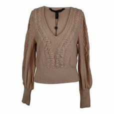 BCBG Crop Bishop Sleeve Sweater sz L