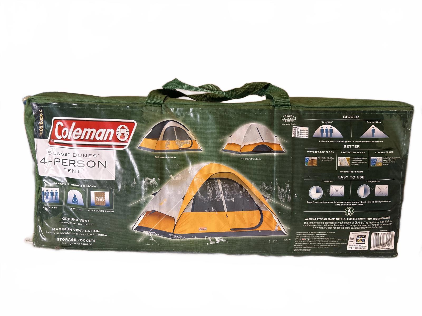 Coleman Sunset Dunes 4-Person Tent - Easy Setup, Durable Design
