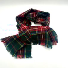 Lochcarron Glen Stewart Green Tartan Wool Scarf, King George VI Tartan, Scotland