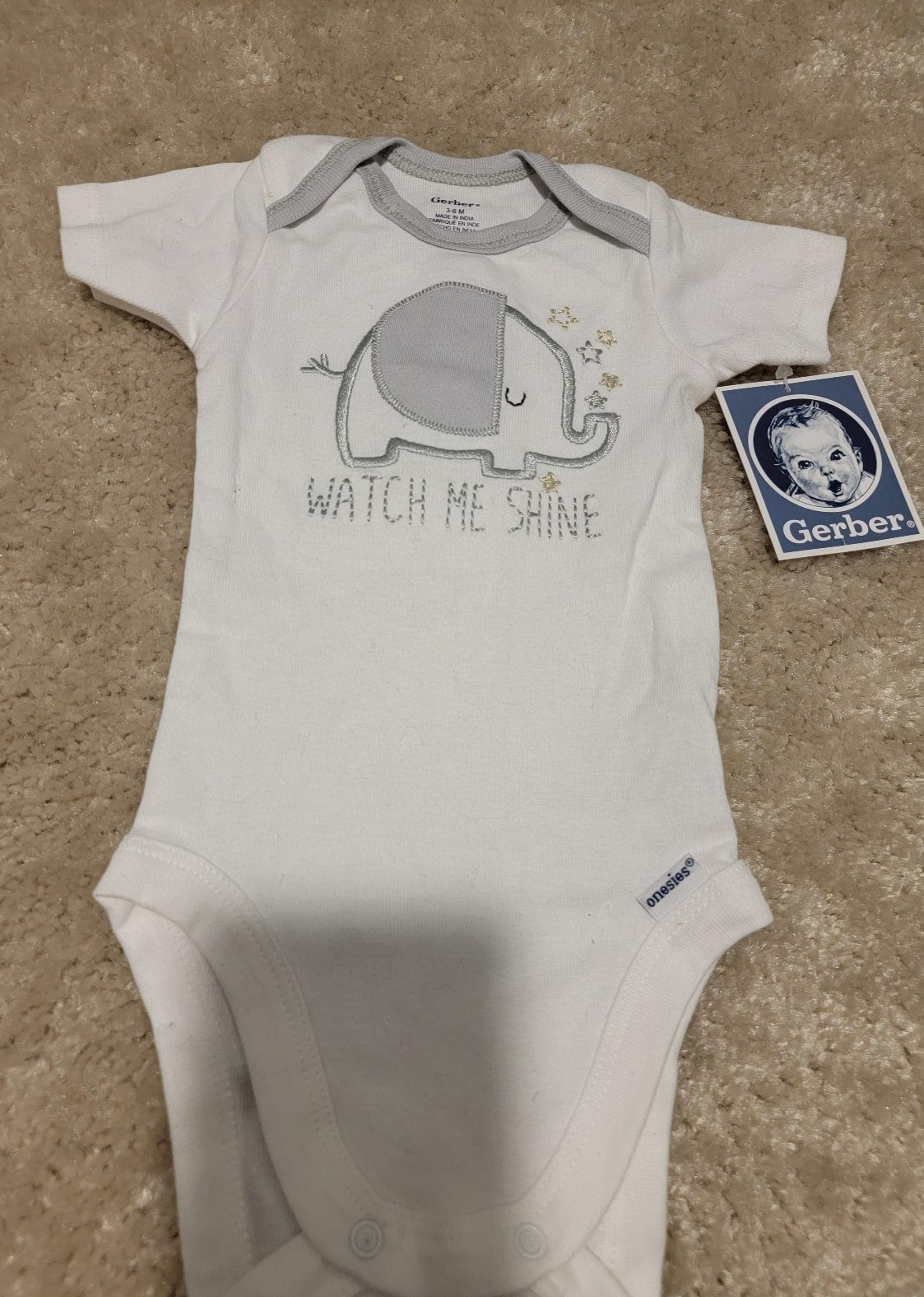 Gerber size 3-6 month Onesie, Elephant