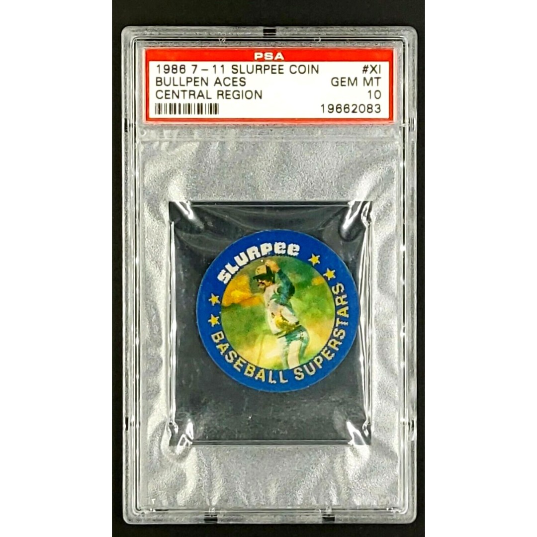 1986 7 11 Slurpee Coin Central Region XI Bullpen Ace Rollie Fingers PSA 10 Pop 2