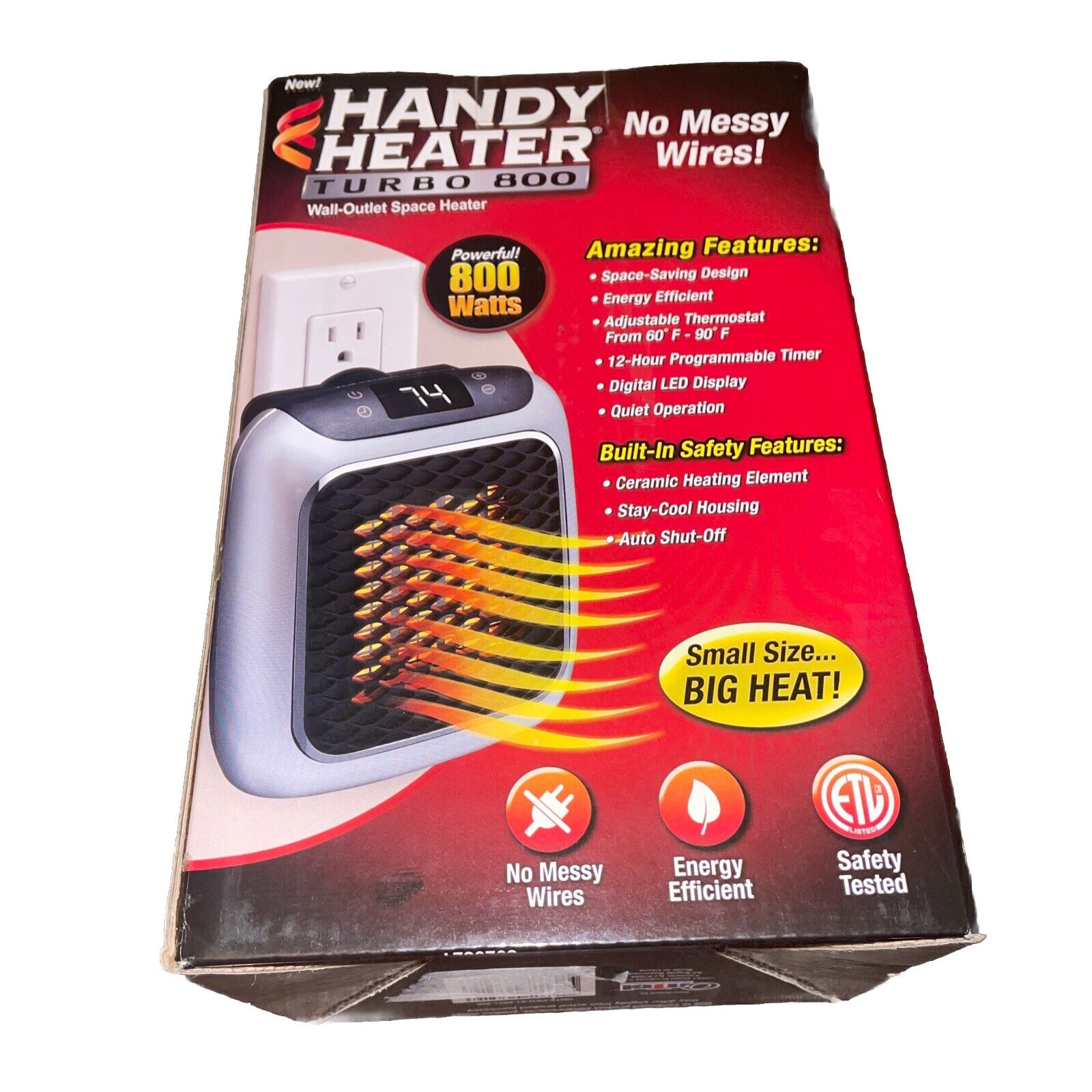 Handy Heater Turbo 800 Wall-Outlet Space Heater - 800W