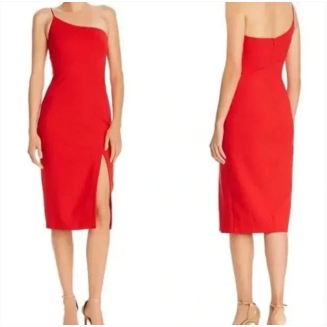 LIKELY Cassidy One Shoulder Sheath Cocktail Dress, Red, Size 8