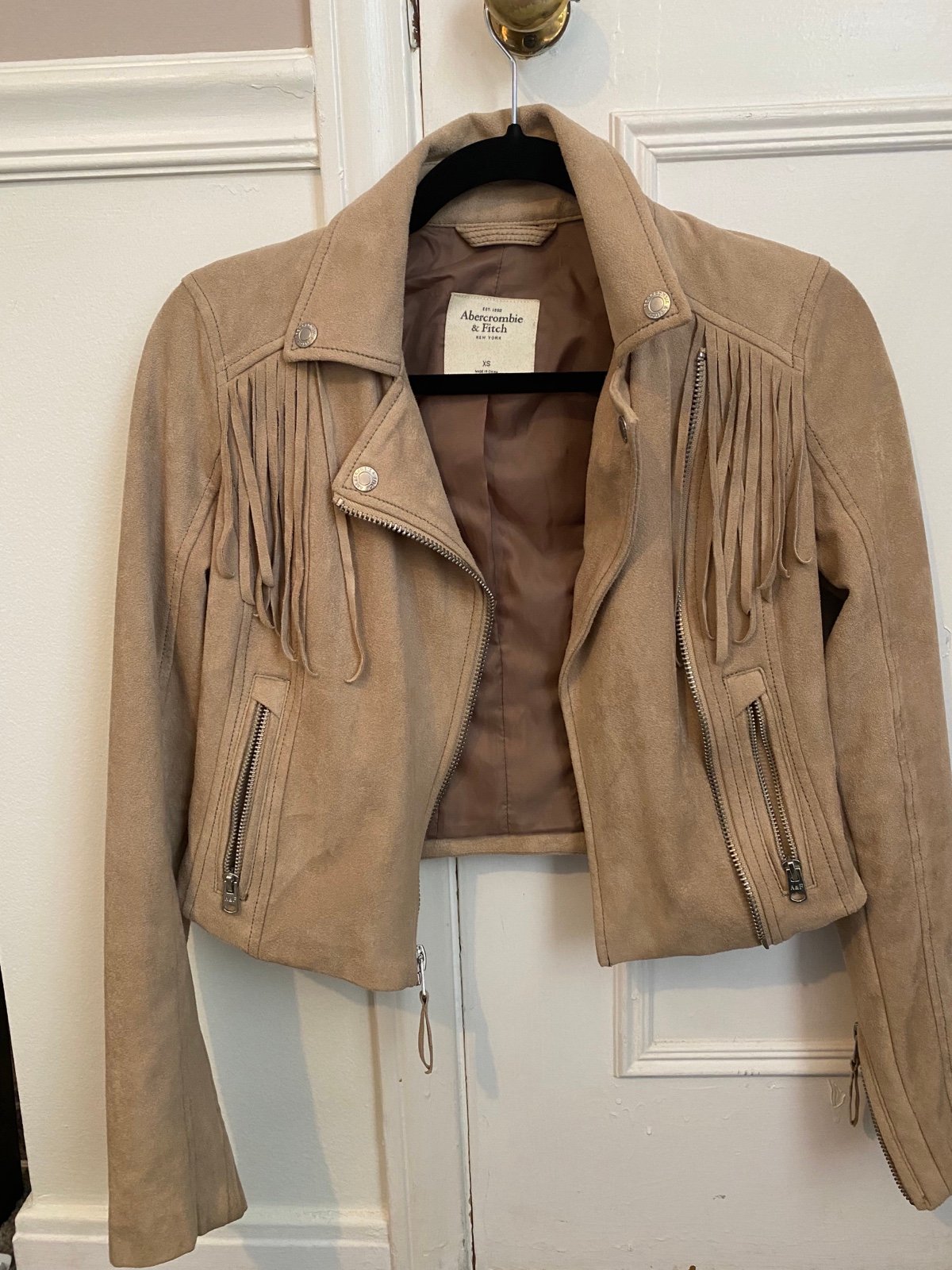Abercrombie and fitch suede moto jacket