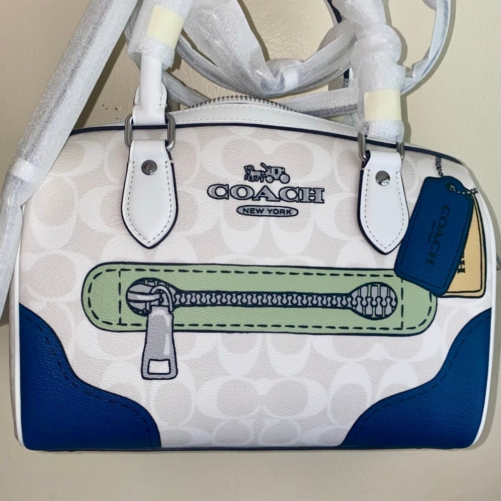 Coach Rowan Satchel In Signature Canvas NWT