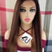 Brown ombre black long lace wig