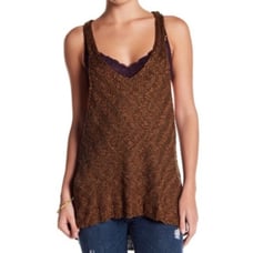 NWT FREE PEOPLE Chevron Sweater Tank Top Brown S