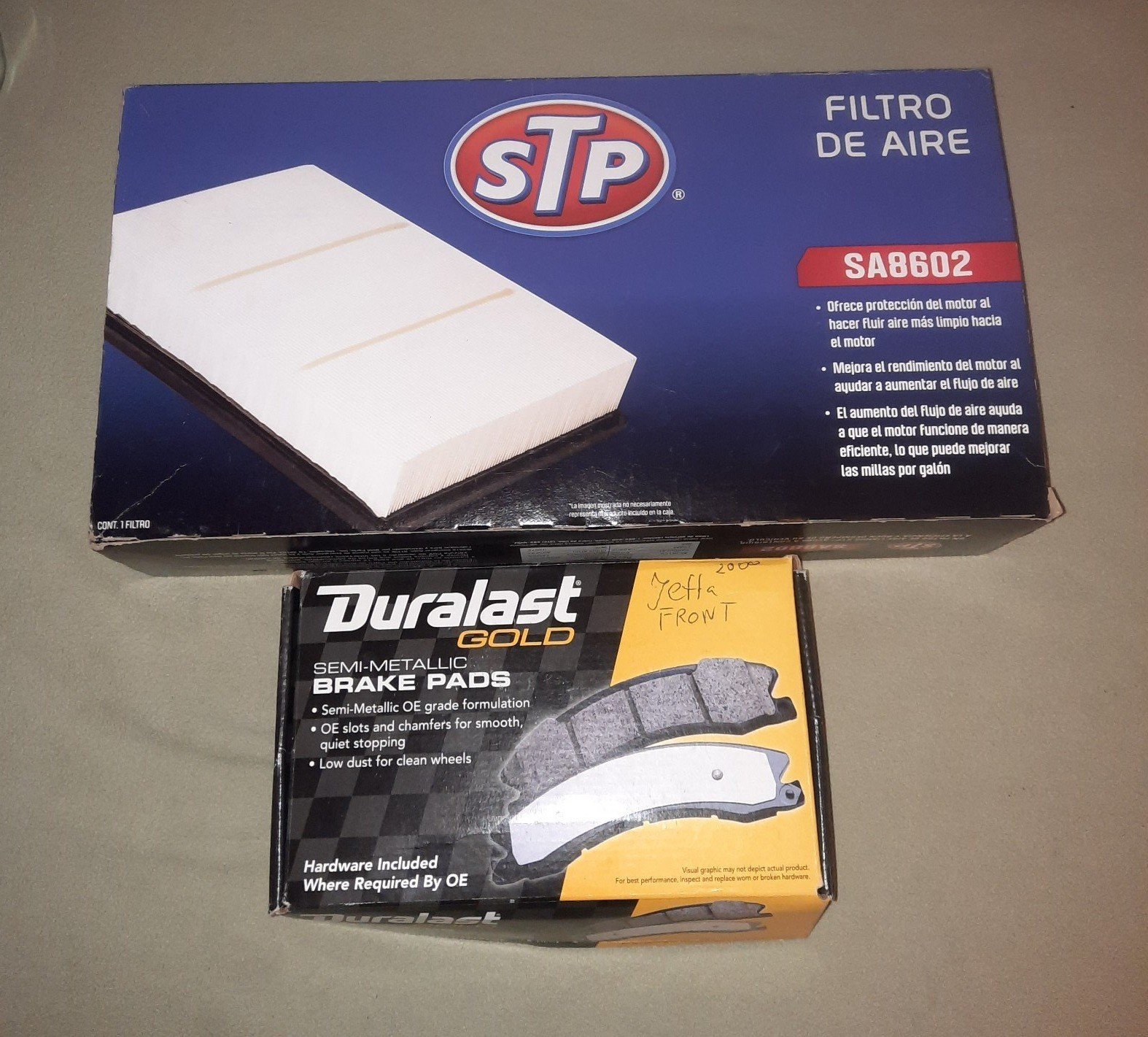 Front Brake pads and Air filter