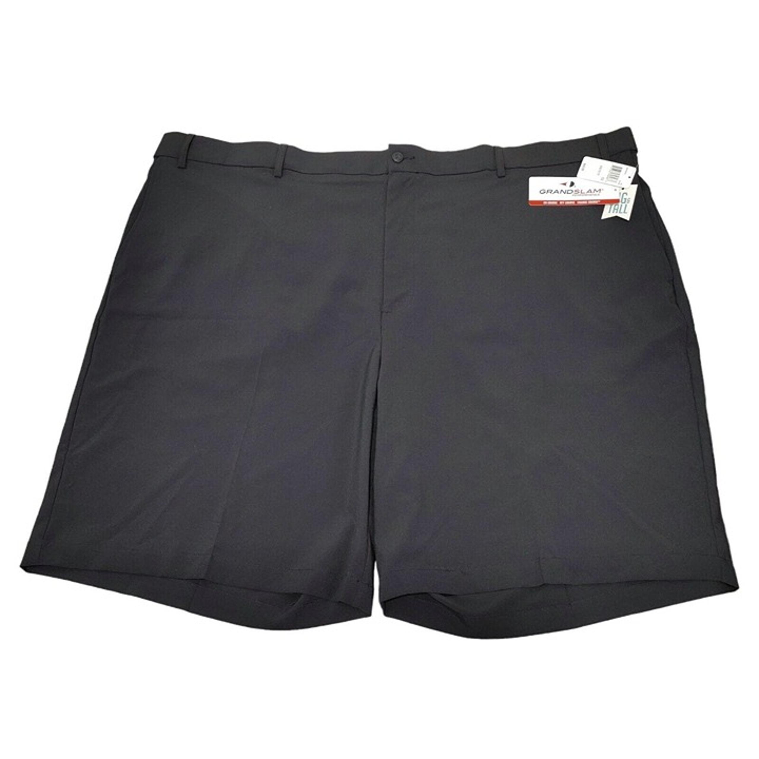 Grand Slam Performance Expandable Waist Golf Shorts B&T Men's 52 NEW Caviar