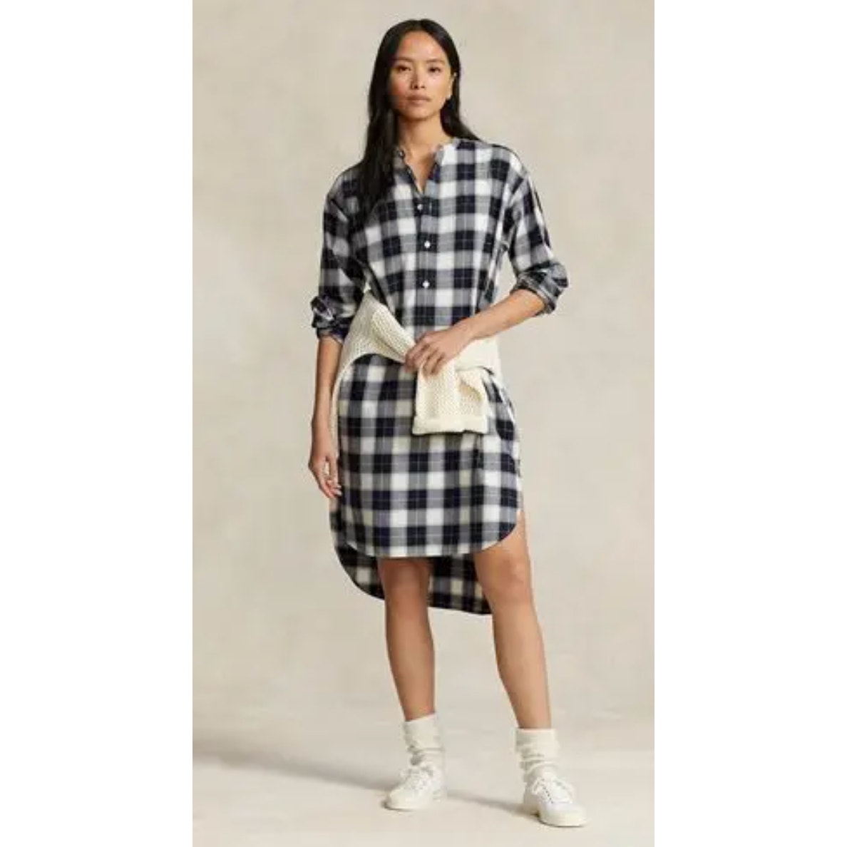 NWOT Ralph Lauren tartan check shirt dress - navy blue Women's 8