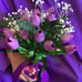 real touch purple tulip and baby breath bridal bouquet