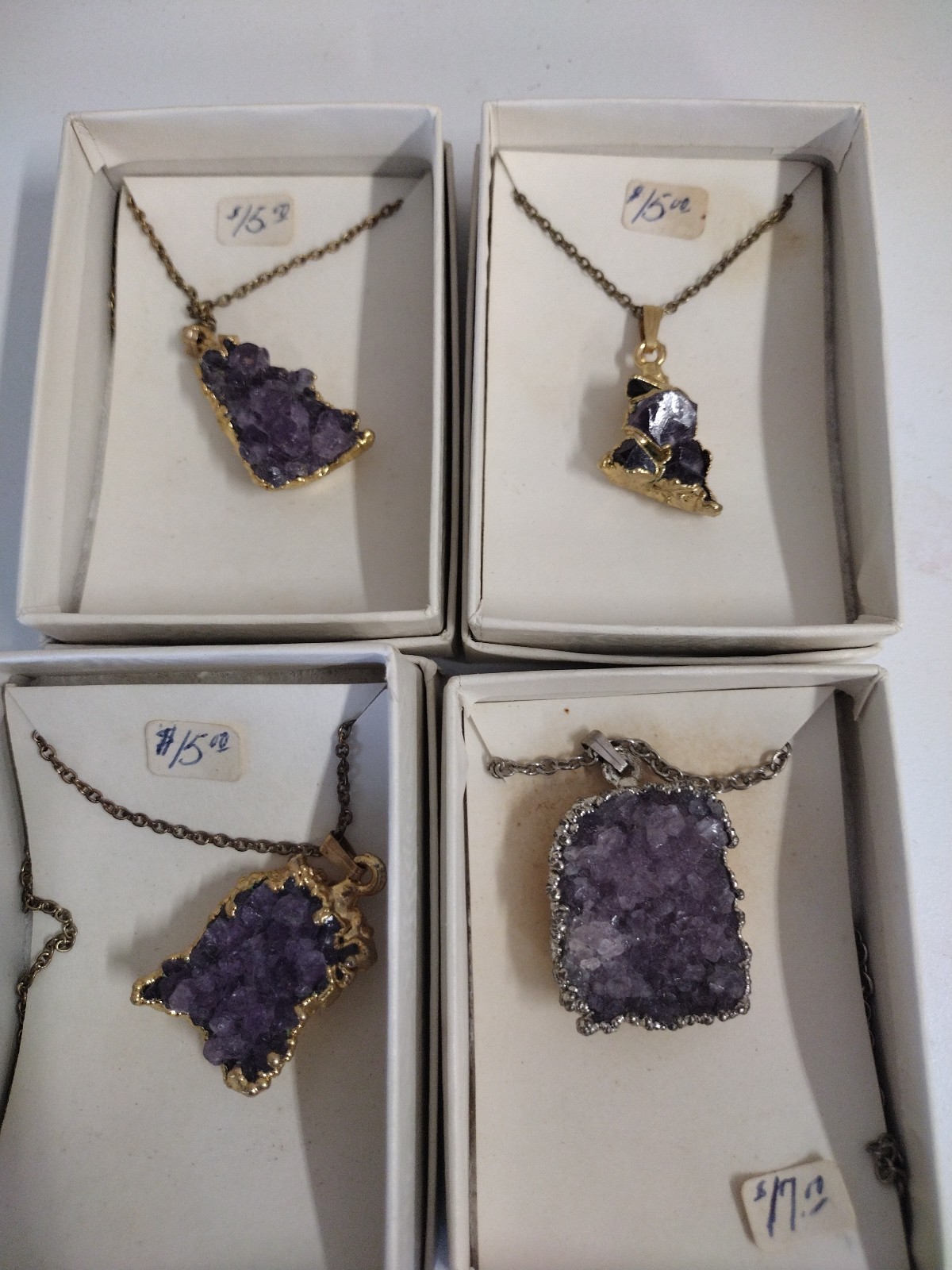 Vintage lot Amethyst necklaces